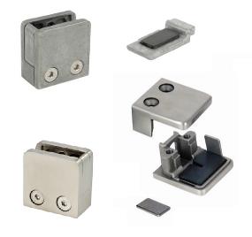 Square Glass Clamps with Bottom Plate